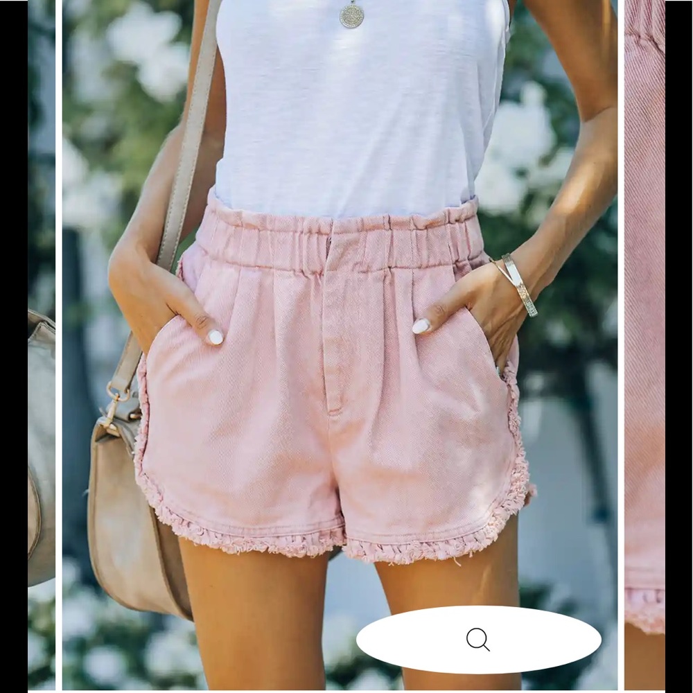 Maryanne High Rise Frayed Denim Shorts